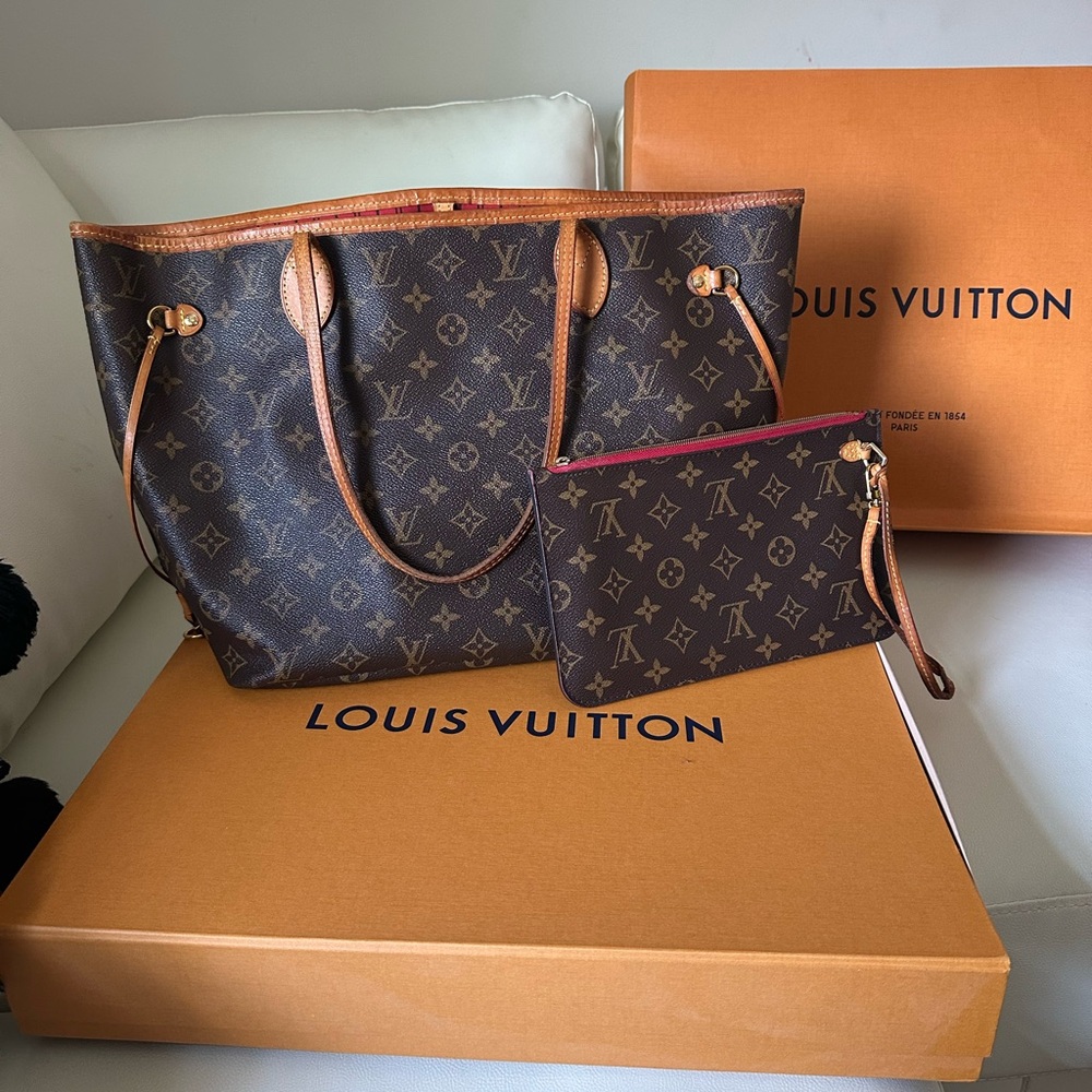 COPY - Louis Vuitton Brown Neverfull Tote with Monogram Canvas